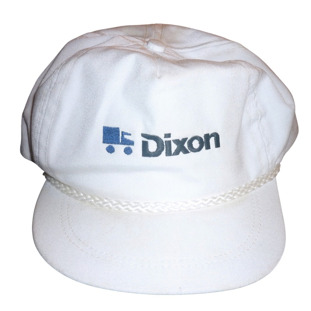 Vintage Imperial Headwear Dixon Trucking Rope Hat White Green Adjustable Cap‎